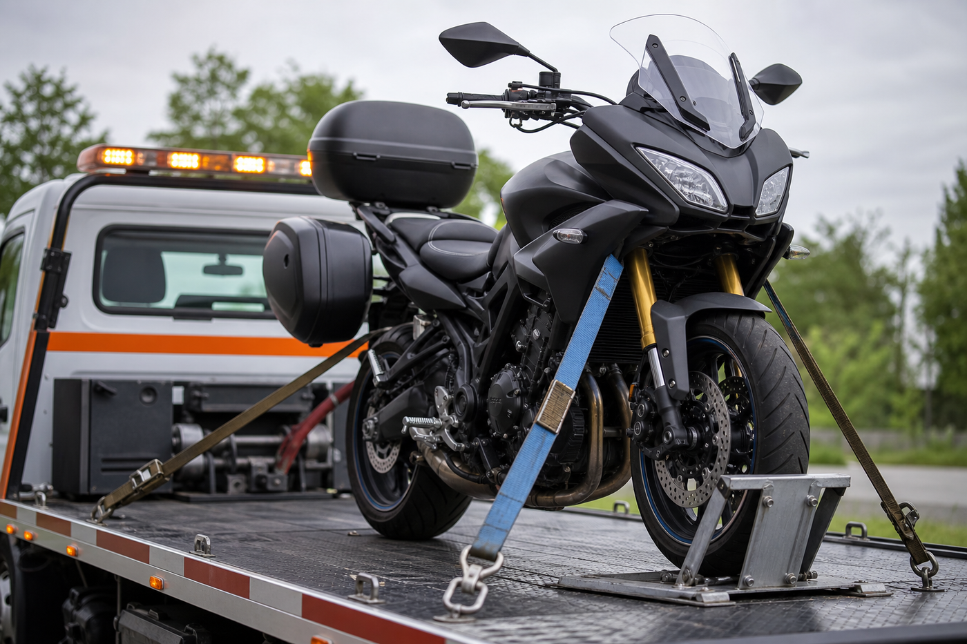 Towing motorcycles and special vehicles